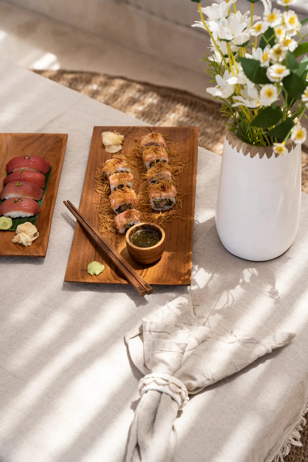 Teakholz Essstäbchen Set | Handgefertigte Holz Chopsticks Natur