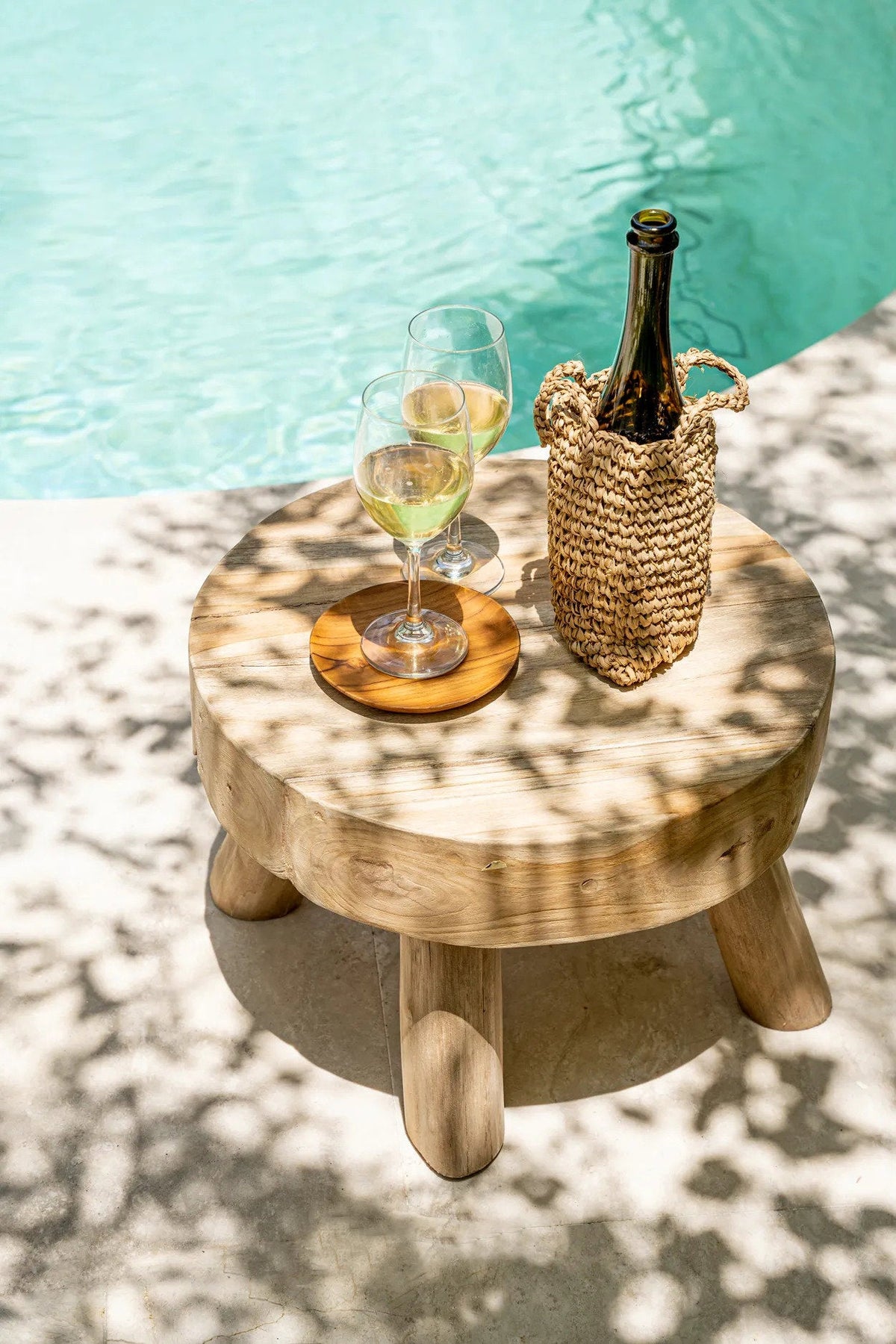 Teakholz Teller 3er-Set Rund | Holz Servierteller Set XS/M/L