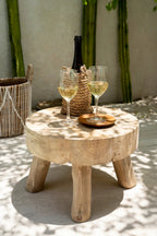 Teakholz Teller 3er-Set Rund | Holz Servierteller Set XS/M/L