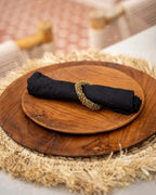 Teakholz Teller 3er-Set Rund | Holz Servierteller Set XS/M/L