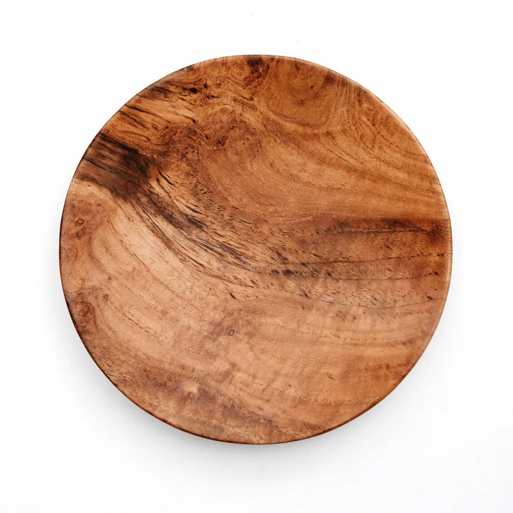 Teakholz Teller 3er-Set Rund | Holz Servierteller Set XS/M/L