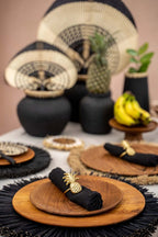 Teakholz Teller 3er-Set Rund | Holz Servierteller Set XS/M/L