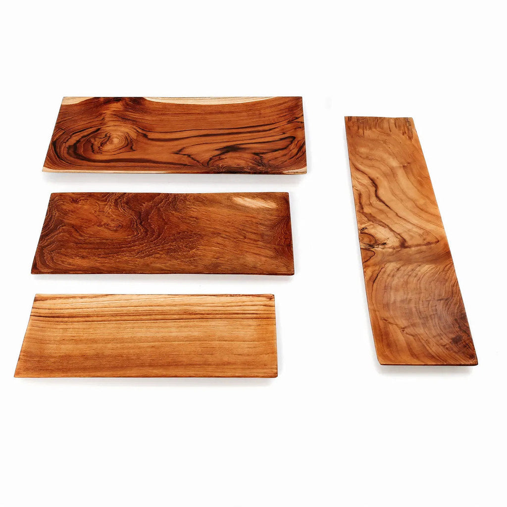 Teakholz Sushi Brett M | Rechteckiges Holz Servierbrett Natur