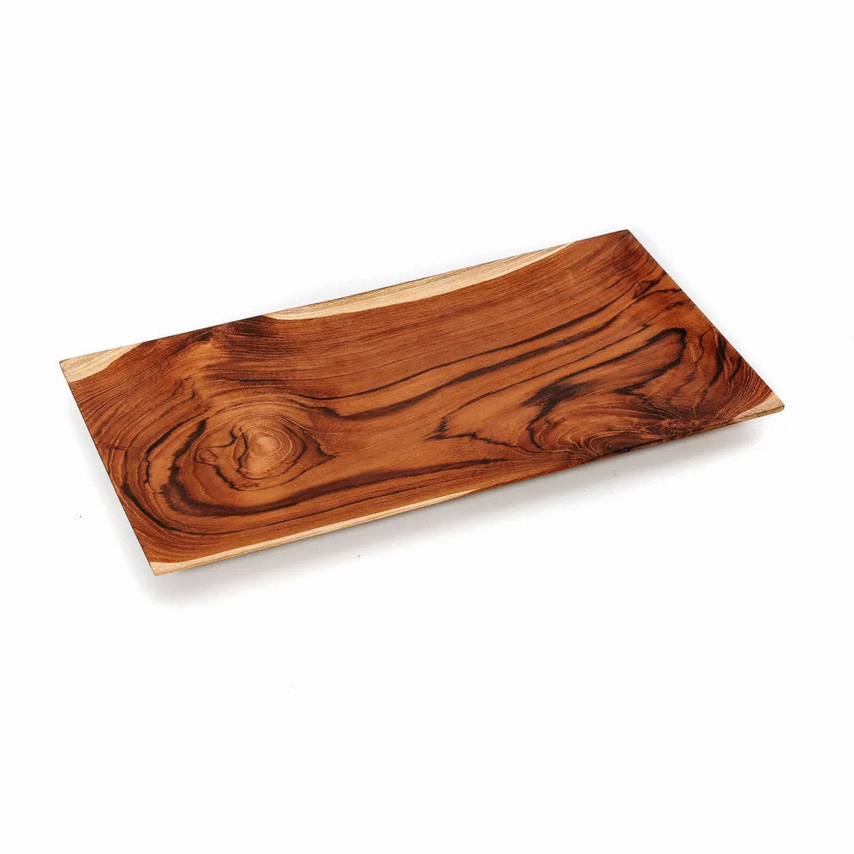 Teakholz Sushi Brett L | Rechteckiges Holz Servierbrett Natur
