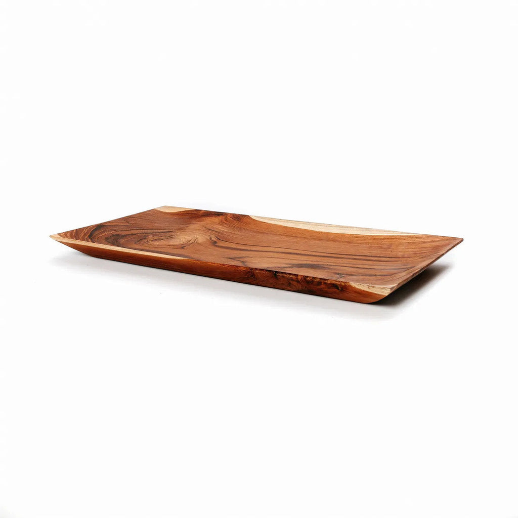Teakholz Sushi Brett L | Rechteckiges Holz Servierbrett Natur