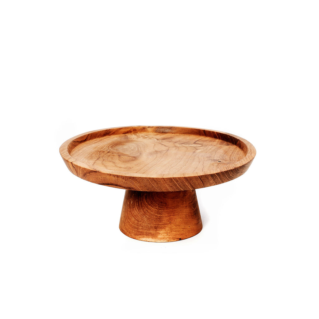 Teak Wood Cake Stand S – Root Wood Cake Platter