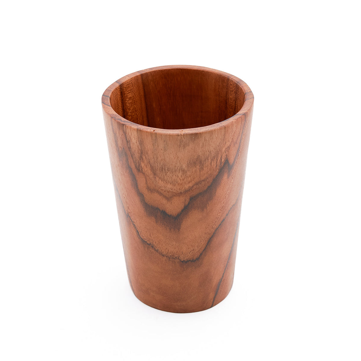 Teakholz Becher 2er-Set Hoch | Holz Trinkbecher Set
