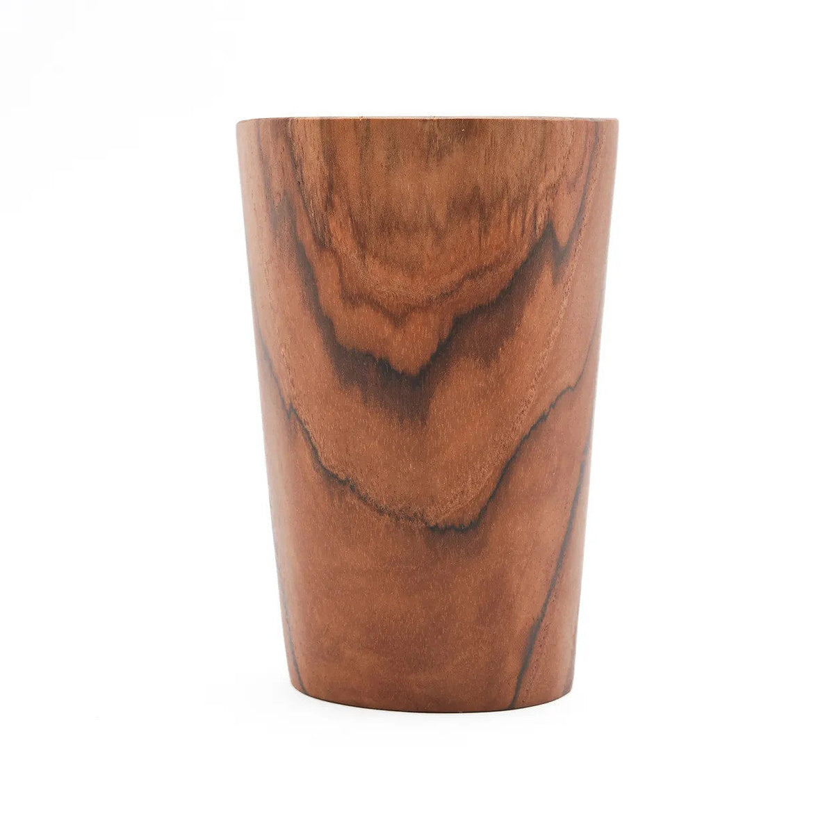 Teakholz Becher 2er-Set Hoch | Holz Trinkbecher Set