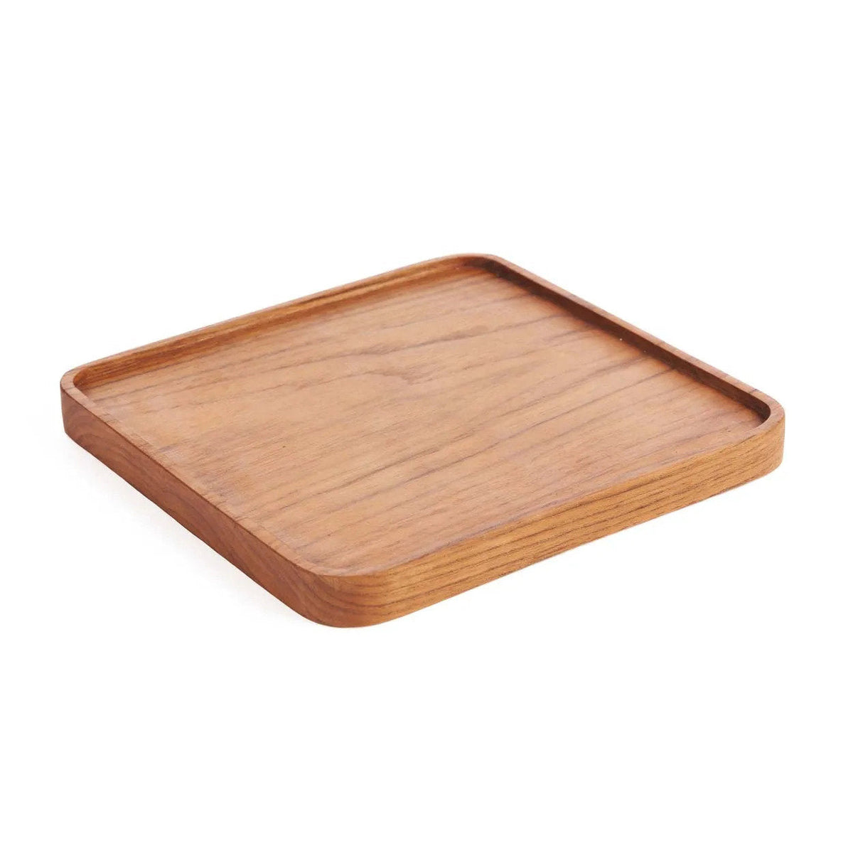 Teakholz Teller Quadratisch M | Quadratischer Holzteller Natur