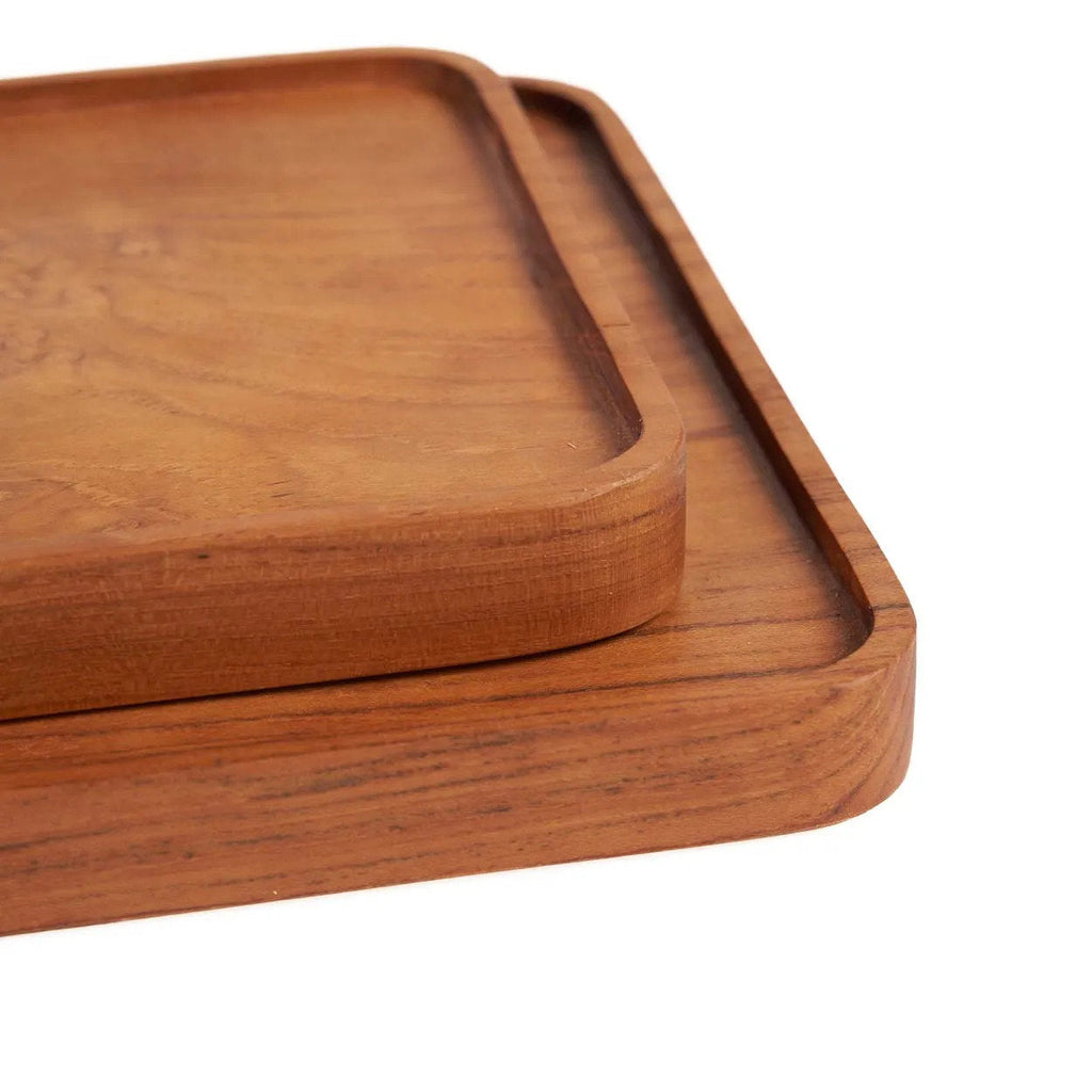 Teak Wood Plate Set – 3-Piece Combo Set (XS, S, M)