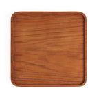 Square Real Wood Plate (S) – Teak Serving Board & Decorative Bowl