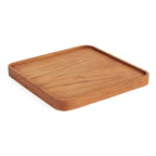 Square Real Wood Plate (S) – Teak Serving Board & Decorative Bowl