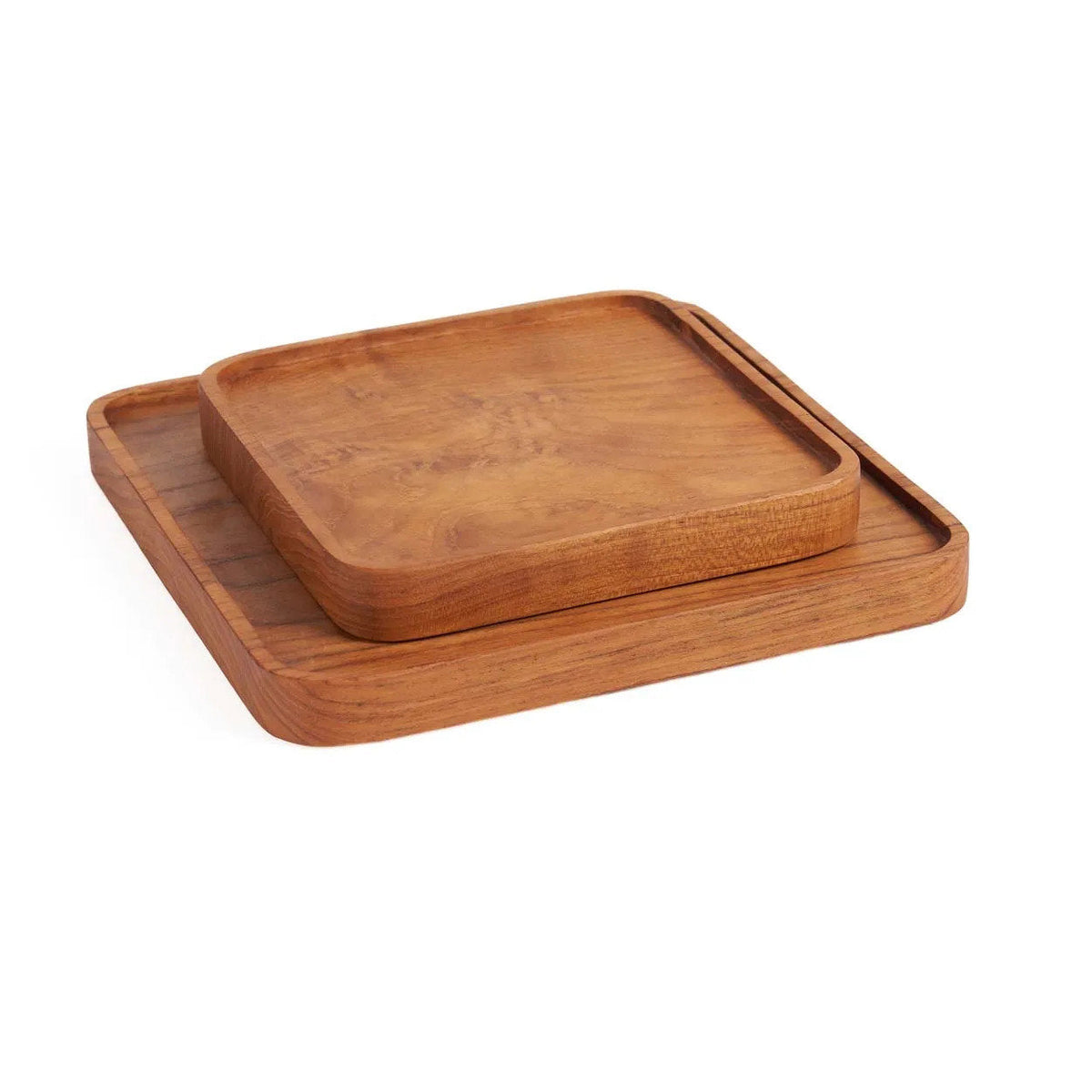 Teakholz Teller Quadratisch XS | Quadratischer Holzteller Natur