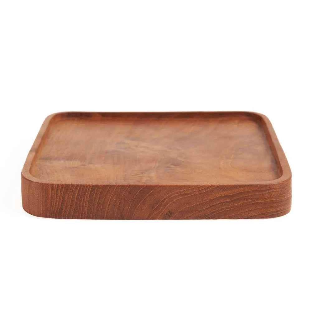 Teakholz Teller Quadratisch XS | Quadratischer Holzteller Natur