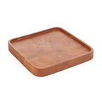 Teakholz Teller Quadratisch XS | Quadratischer Holzteller Natur