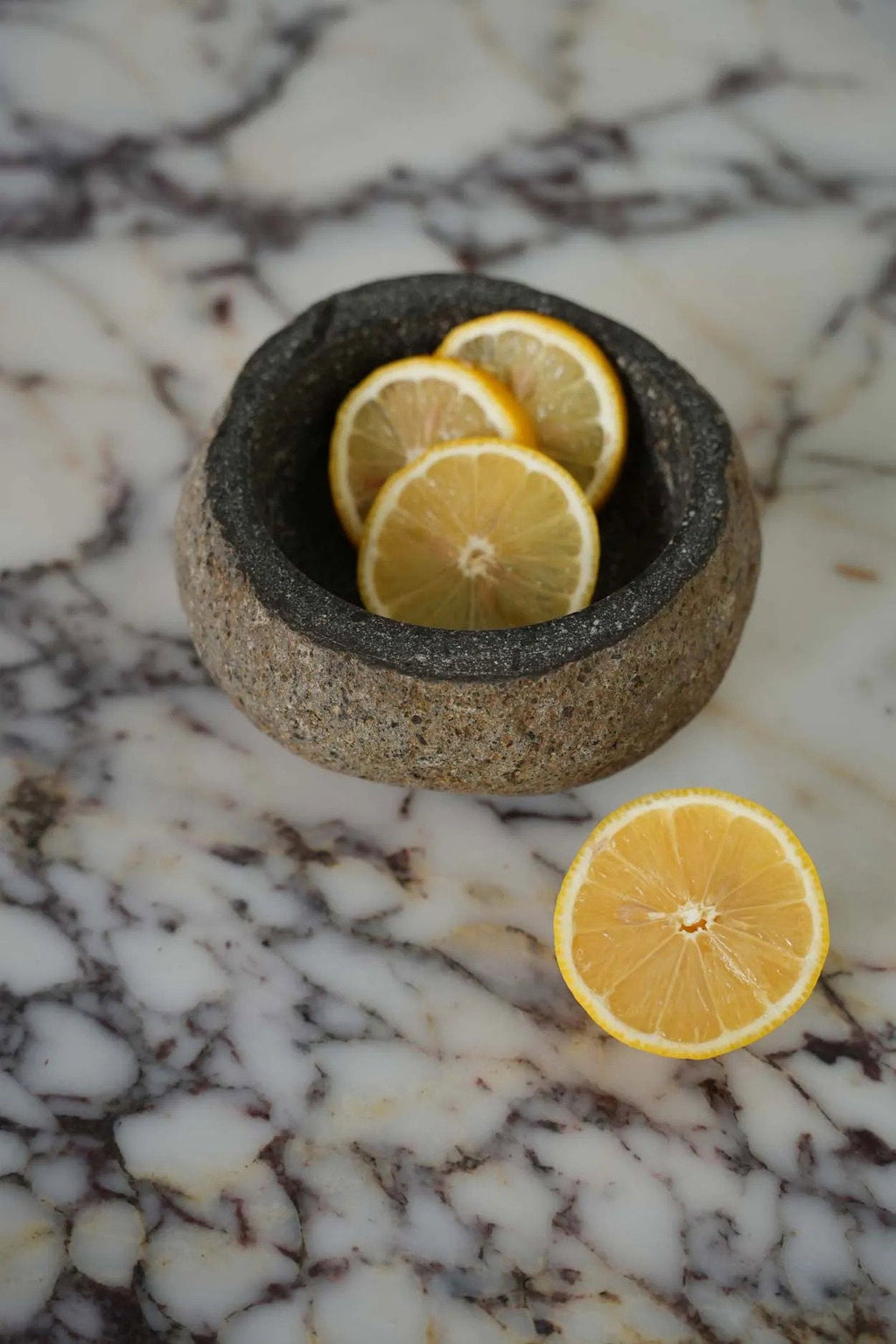 River Stone Bowl M – Natural Stone Bowl Black