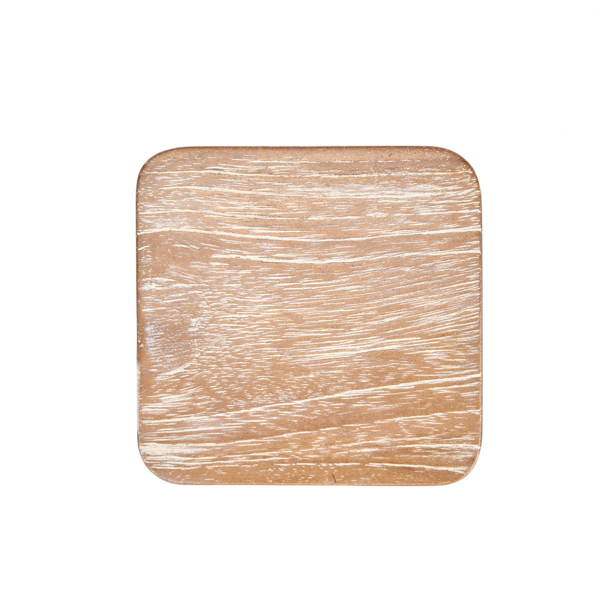 Holz Untersetzer Medium Washed White | Glasuntersetzer Weiß