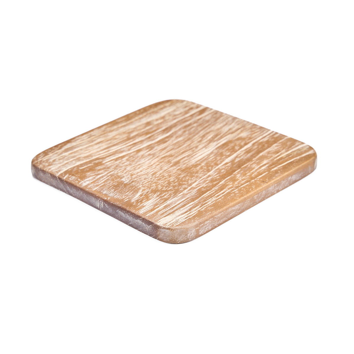 Holz Untersetzer Medium Washed White | Glasuntersetzer Weiß
