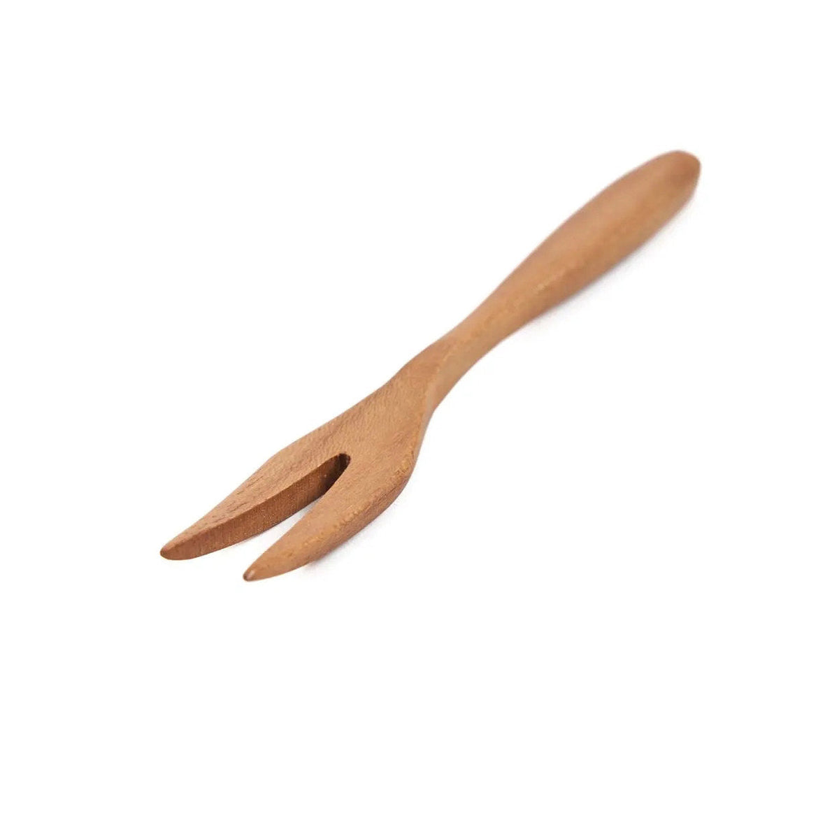 Teakholz Tapas Gabel | Handgefertigte Holz Snackgabel Natur